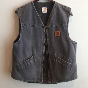 Carhartt Vest Grey with Sherpa Wool Small